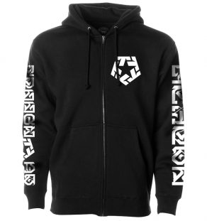 HUIT SLEEVES - Black Men's Zip hoodie