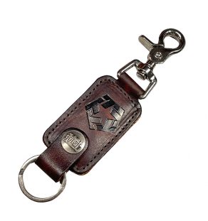 ANTIQUE BROWN Leather Keychain