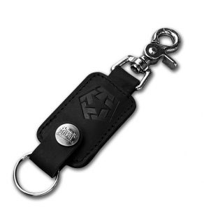 BLACK Leather Keychain